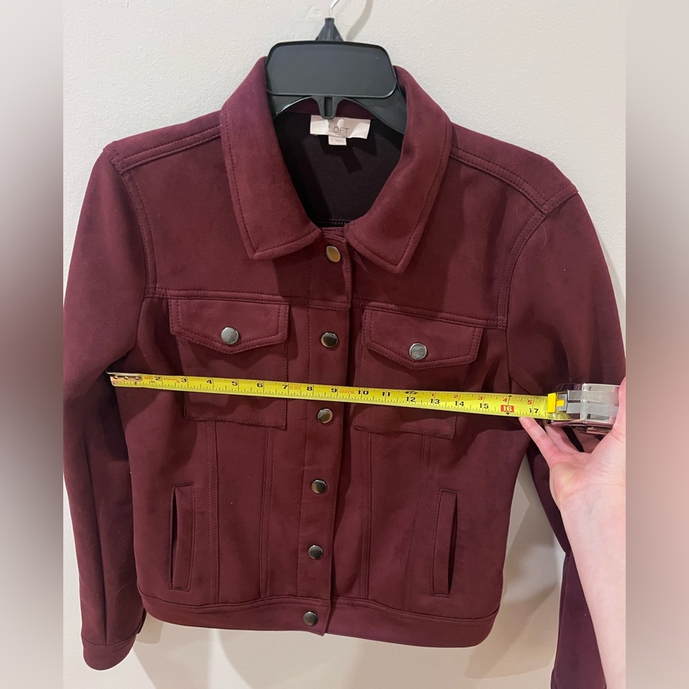 LOFT Burgundy Suede Jacket